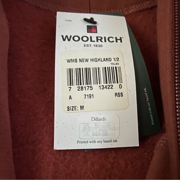 WOOLRICH• womens new highland burnt orange quarter zip pullover size medium nwt - Picture 14 of 15